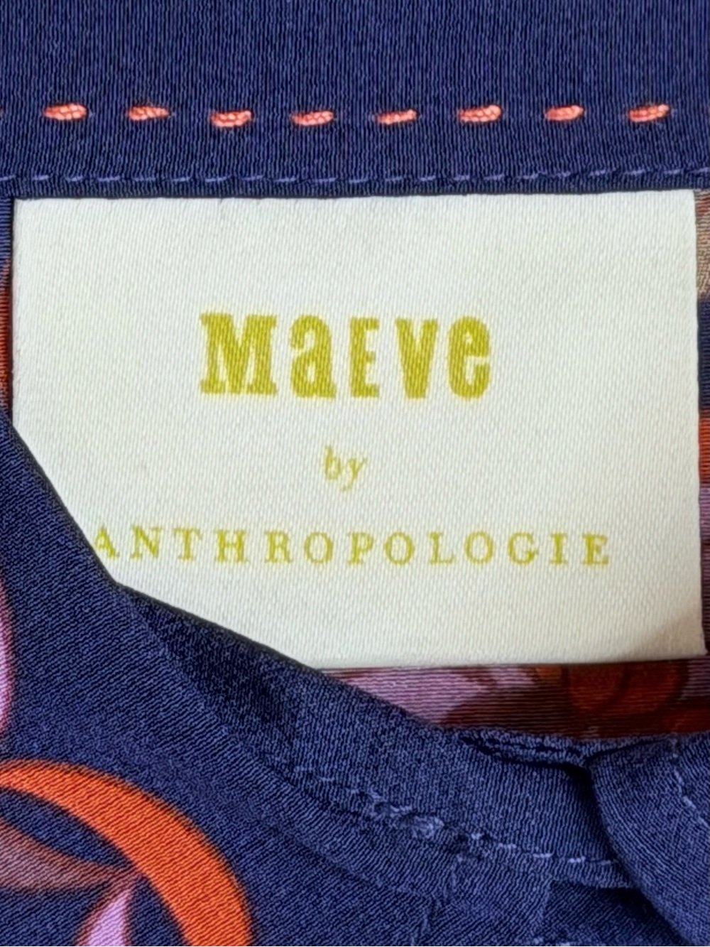 Anthropologie Maeve Paradigm Silk Buttondown Floral Blouse Navy Multi Size 8 NWT - Picture 4 of 16